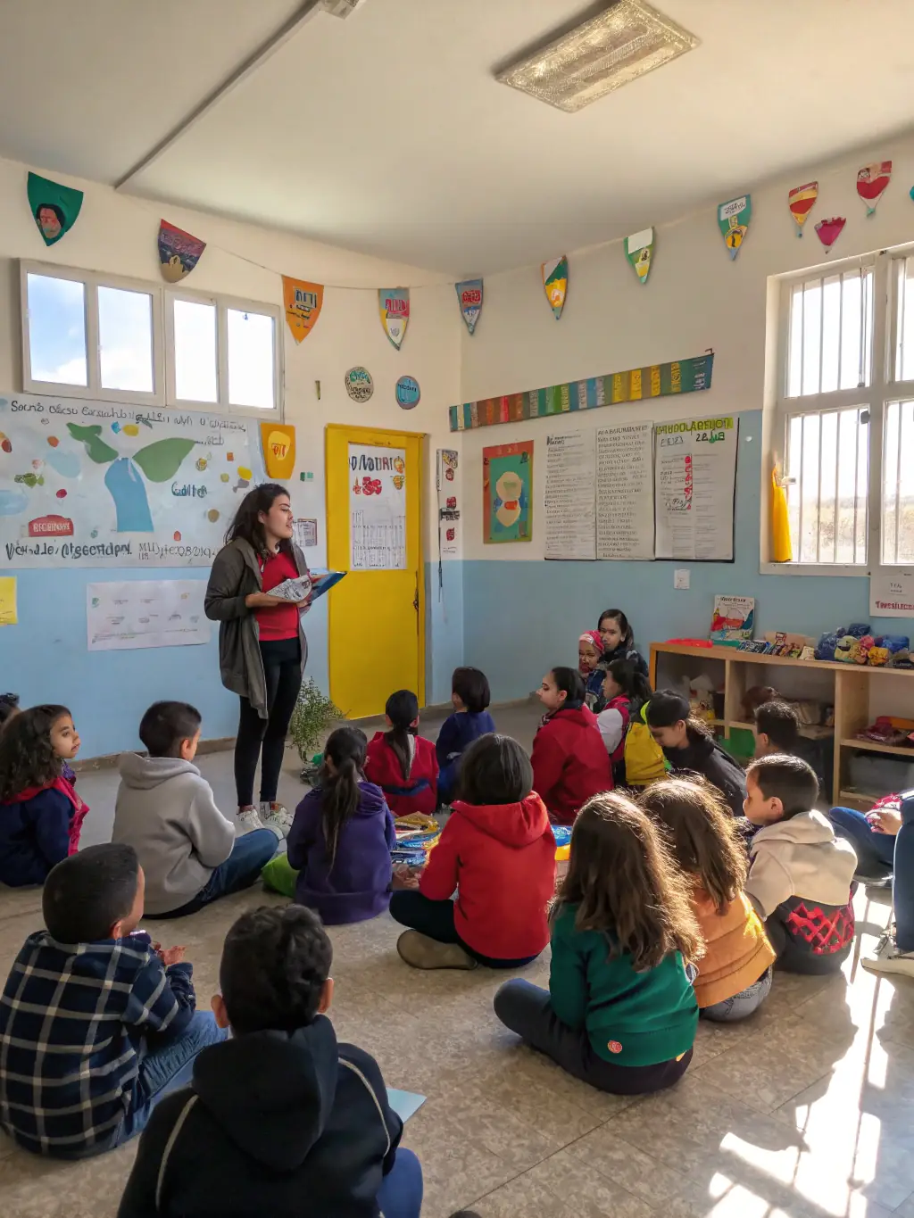A heartwarming photo of students mentoring younger peers in a school cooperative, illustrating leadership development and peer support facilitated by OCCE.